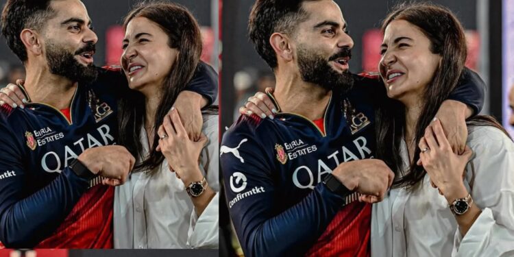 ಐಪಿಎಲ್ ಕಪ್​ನೊಂದಿಗೆ ನಗುತ್ತಿರುವ ವಿರಾಟ್​ ಕೊಹ್ಲಿ, ಅನುಷ್ಕಾ ಶರ್ಮಾ