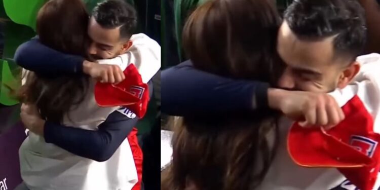 ಸ್ಟೇಡಿಯಂ ಗ್ಯಾಲರಿಯಲ್ಲಿದ್ದ ಅನುಷ್ಕಾ ಶರ್ಮಾ ಓಡಿಬಂದು ವಿರಾಟ್‌ರನ್ನು ತಬ್ಬಿಕೊಂಡಿದ್ದಾರೆ