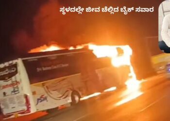 ಸ್ಥಳದಲ್ಲೇ ಜೀವ ಚೆಲ್ಲಿದ ಬೈಕ್ ಸವಾರ