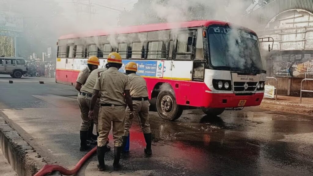 Chikkamagaluru bus fire