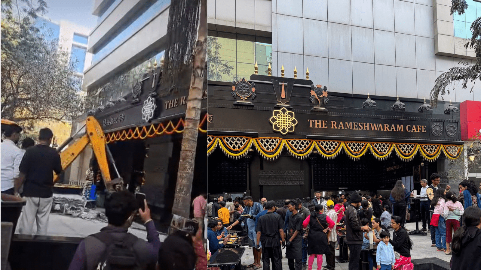 ರಾಮೇಶ್ವರಂ ಕೆಫೆ ಮುಂದೆ ಜೆಸಿಬಿ ಘರ್ಜನೆ; ಅಕ್ರಮ ಒತ್ತುವರಿ ತೆರವು!