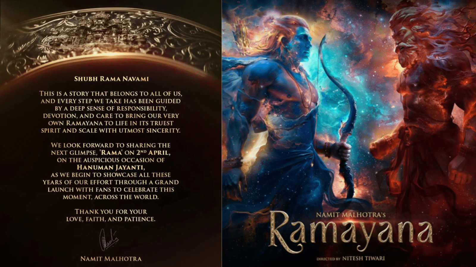 ರಾಮ ಭಕ್ತರಿಗೆ ಬಿಗ್ ಸರ್ಪ್ರೈಸ್..! ‘ರಾಮಾಯಣ’ ಟೀಸರ್ ರಿಲೀಸ್‌ಗೆ ಡೇಟ್‌ ಫಿಕ್ಸ್‌