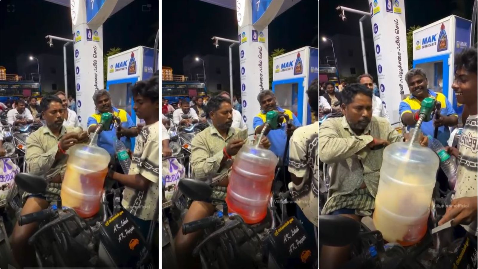 ಪೆಟ್ರೋಲ್ ದರ ಏರಿಕೆ ಭೀತಿ: ವಾಟರ್ ಜಾರ್‌ಗೆ ಪೆಟ್ರೋಲ್ ತುಂಬಿಸಿದ ವಾಹನ ಸವಾರ.!