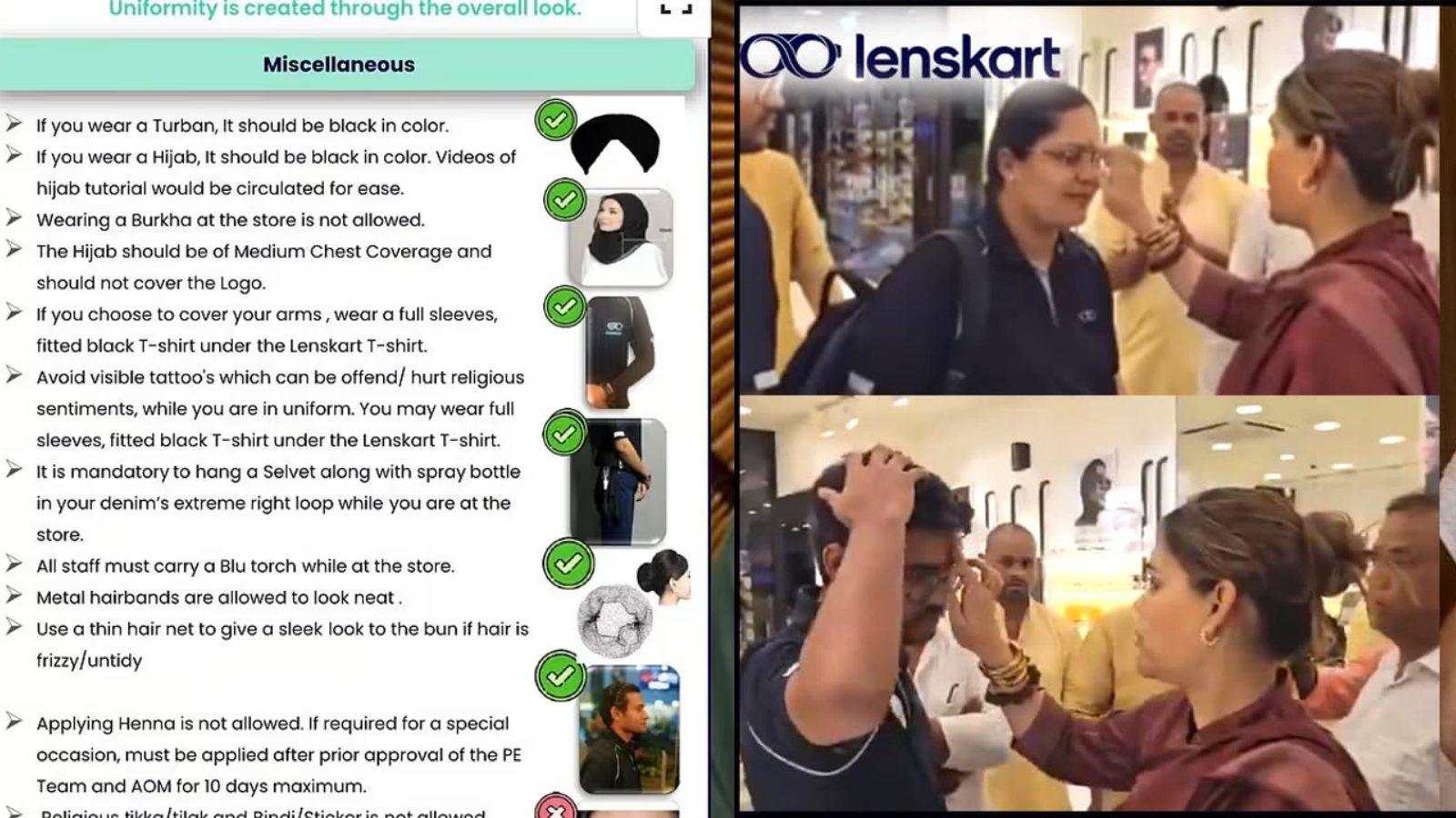 ಬಿಂದಿ-ಕುಂಕುಮ ನಿರಾಕರಿಸ್ತಿರೋ ಲೆನ್ಸ್‌ಕಾರ್ಟ್ ಸಿಬ್ಬಂದಿಯ ಬೆವರಿಳಿಸಿದ ಸುಪ್ರೀಂ ವಕೀಲೆ ನಾಜಿಯಾ ಖಾನ್!