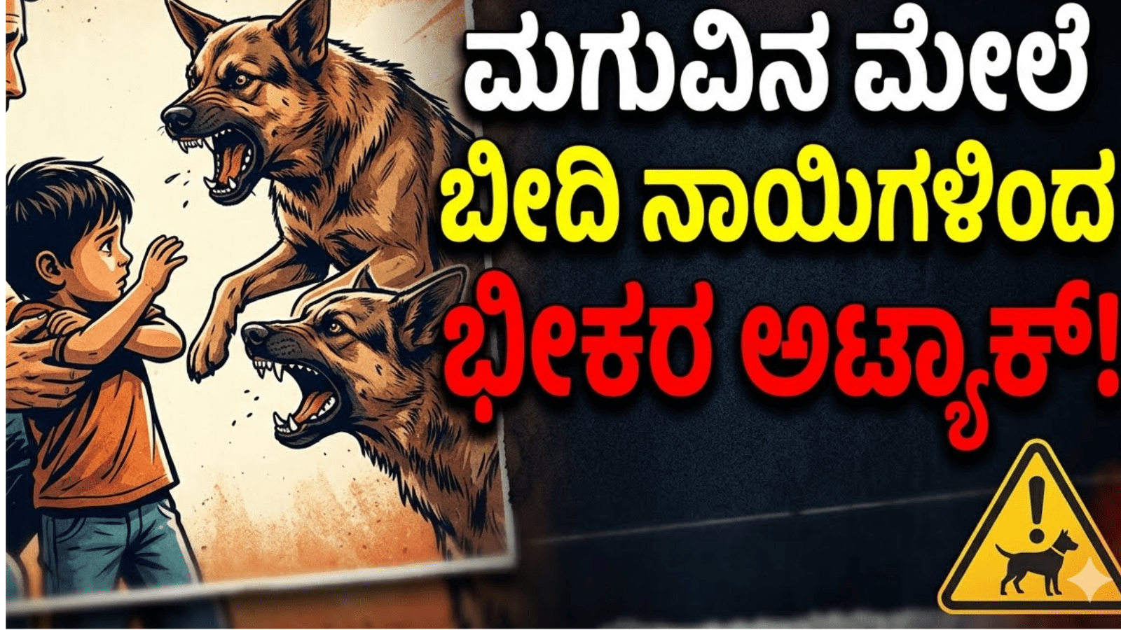 ಮಗುವಿನ ಮೇಲೆ ಬೀದಿ ನಾಯಿಗಳಿಂದ ಭೀಕರ ಅಟ್ಯಾಕ್!