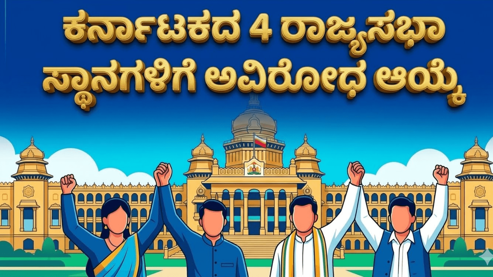 ಕರ್ನಾಟಕದ 4 ರಾಜ್ಯಸಭಾ ಸ್ಥಾನಗಳಿಗೆ ಅವಿರೋಧ ಆಯ್ಕೆ: ಚುನಾವಣೆ ಇಲ್ಲದೆ ಮೇಲ್ಮನೆಗೆ ಎಂಟ್ರಿ!