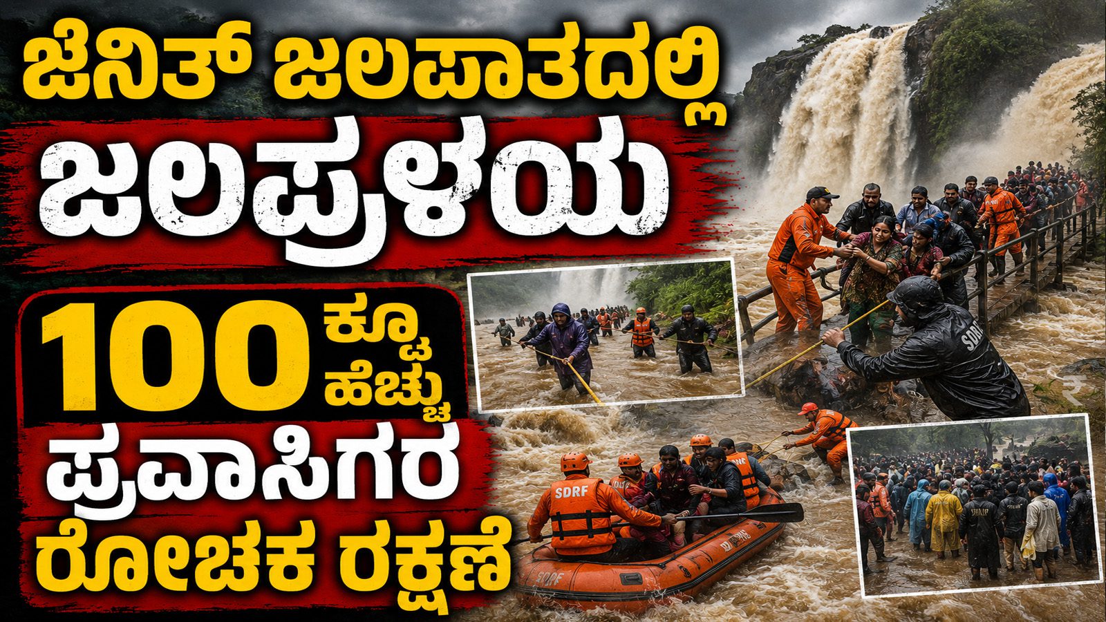ಜೆನಿತ್ ಜಲಪಾತದಲ್ಲಿ ಜಲಪ್ರಳಯ: 100ಕ್ಕೂ ಹೆಚ್ಚು ಪ್ರವಾಸಿಗರ ರೋಚಕ ರಕ್ಷಣೆ