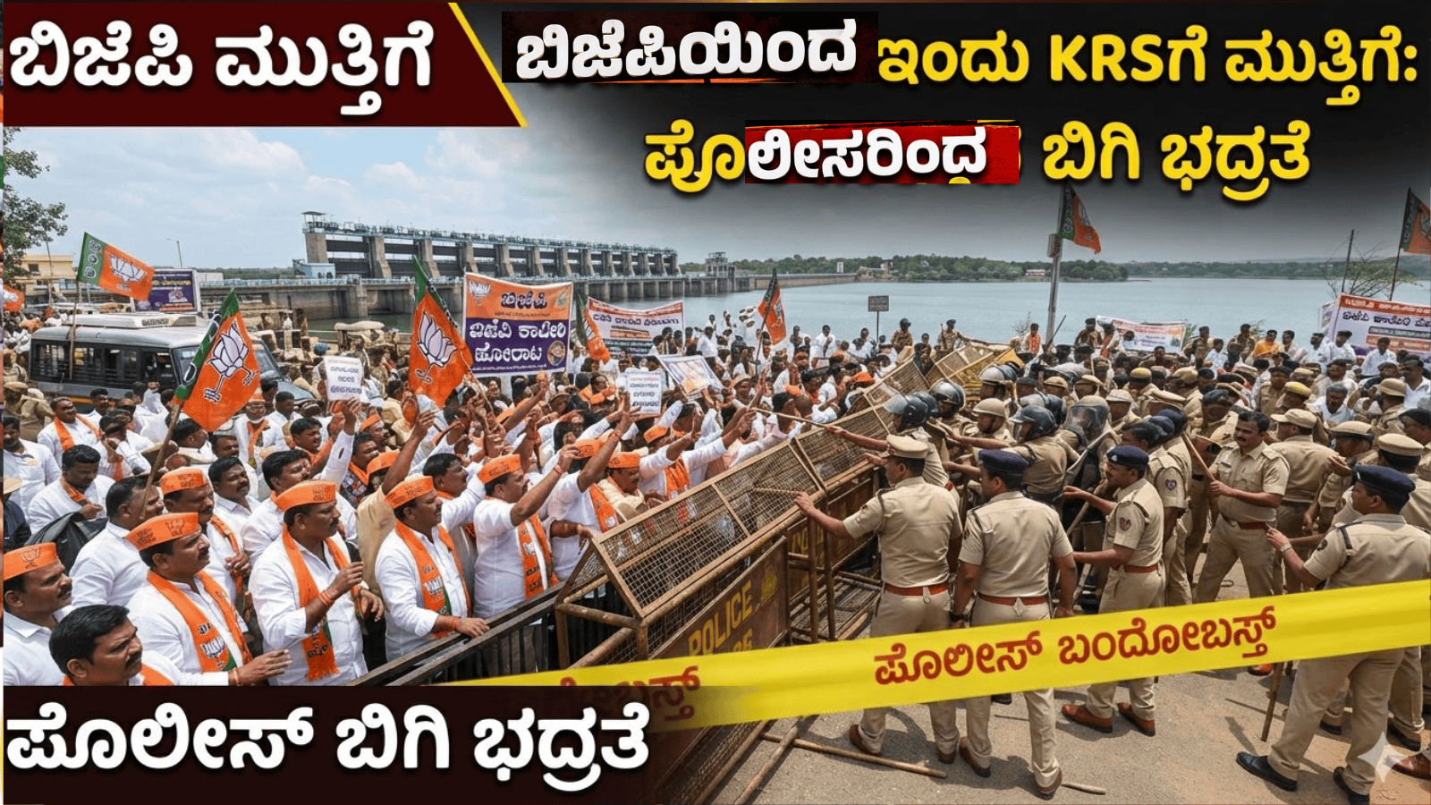 ಇಂದು ಕೆಆರ್‌ಎಸ್‌ಗೆ ಬಿಜೆಪಿ ಮುತ್ತಿಗೆ: ಭಾರೀ ಪೊಲೀಸ್ ಬಂದೋಬಸ್ತ್