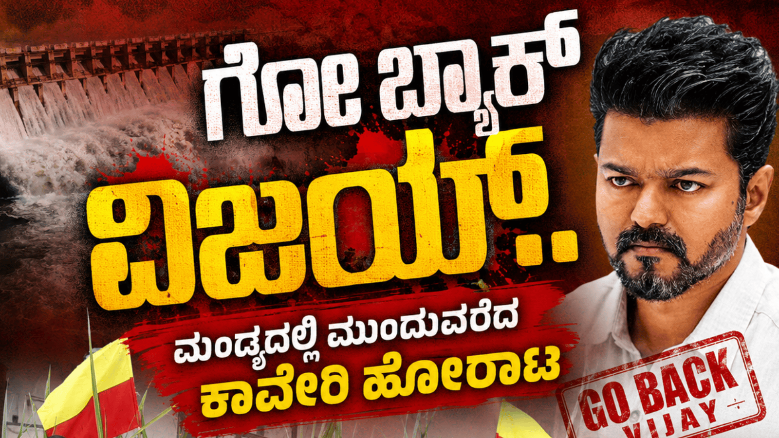 ಗೋ ಬ್ಯಾಕ್ ವಿಜಯ್‌..ಮಂಡ್ಯದಲ್ಲಿ ಮುಂದುವರೆದ ಕಾವೇರಿ ಹೋರಾಟ