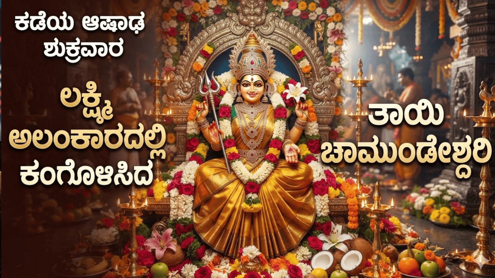 ಕಡೆಯ ಆಷಾಢ ಶುಕ್ರವಾರ: ಲಕ್ಷ್ಮಿ ಅಲಂಕಾರದಲ್ಲಿ ಕಂಗೊಳಿಸಿದ ತಾಯಿ ಚಾಮುಂಡೇಶ್ವರಿ