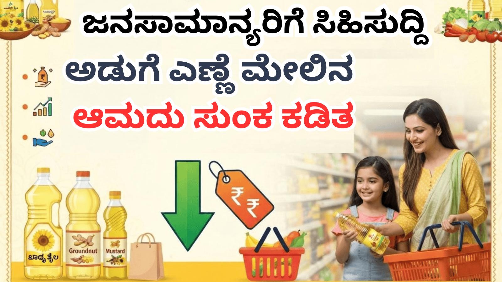 ಜನಸಾಮಾನ್ಯರಿಗೆ ಸಿಹಿಸುದ್ದಿ: ಅಡುಗೆ ಎಣ್ಣೆ ಮೇಲಿನ ಆಮದು ಸುಂಕ ಕಡಿತ