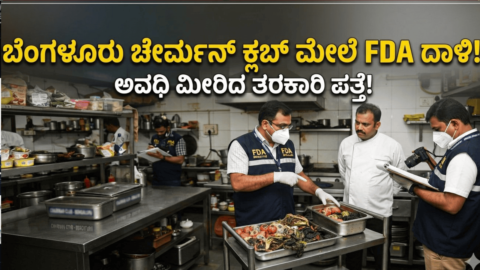 ಬೆಂಗಳೂರು ಚೇರ್ಮನ್ ಕ್ಲಬ್ ಮೇಲೆ FDA ದಾಳಿ: ಅವಧಿ ಮೀರಿದ ತರಕಾರಿ ಪತ್ತೆ!