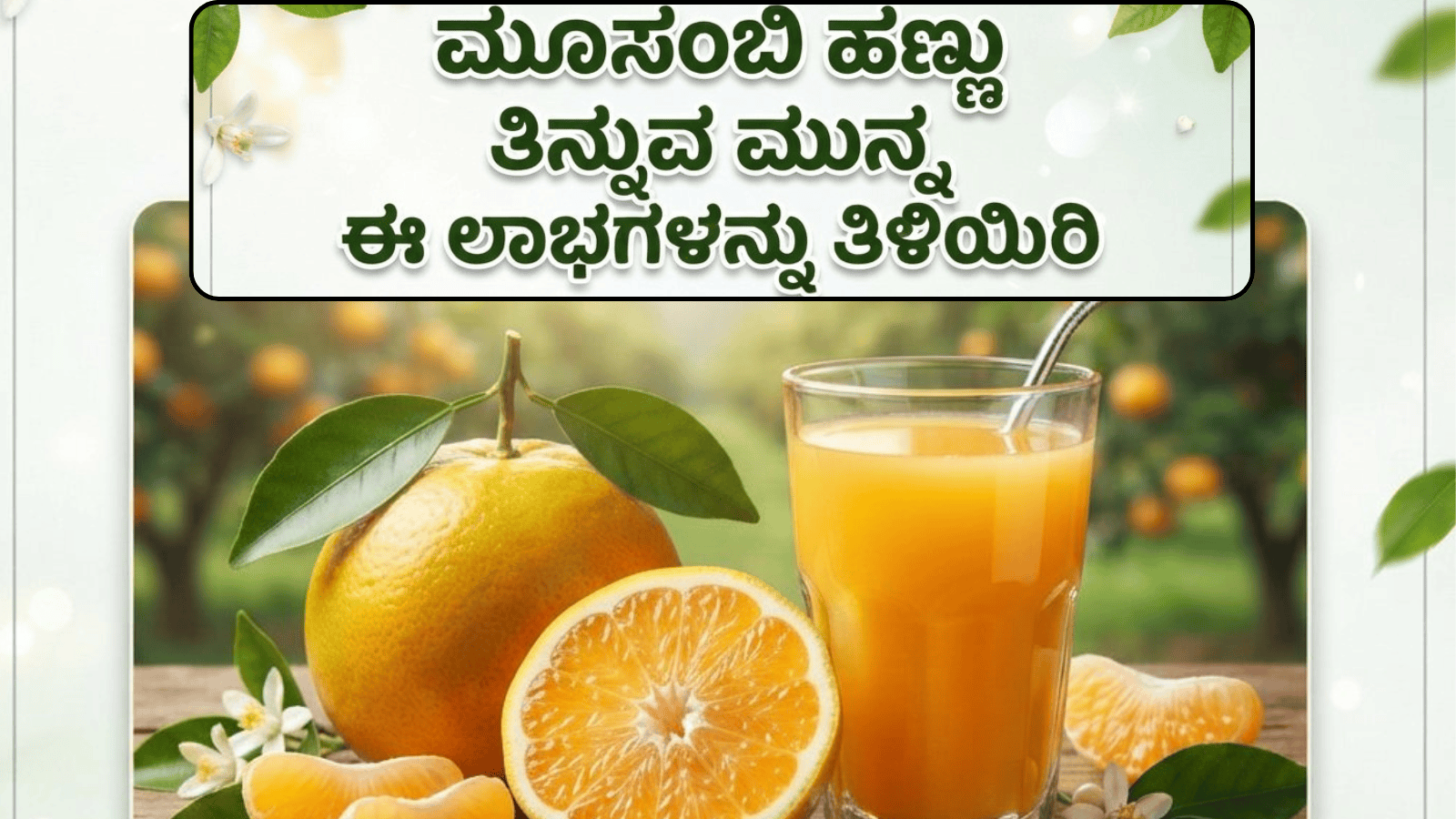 ಮೂಸಂಬಿ ಹಣ್ಣು ತಿನ್ನುವ ಮುನ್ನ ಈ ಲಾಭಗಳನ್ನು ತಿಳಿಯಿರಿ!